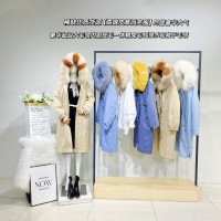 G端奢華女式派克服大毛領皮毛一體羽絨服女裝折扣品牌尾貨庫存