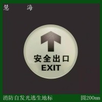工廠地面逃生夜光安全出口地貼 蓄光安全消防標識PVC發光地貼